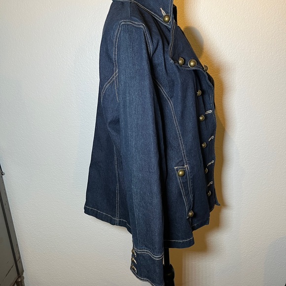 Denim jacket super chic tailored beautiful details size M - Picture 11 of 14